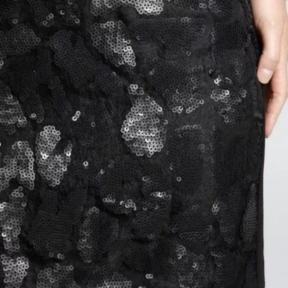 Ann Taylor Leopard Sequin Ponte Pencil Skirt Women’s 6 Black - Picture 3 of 9
